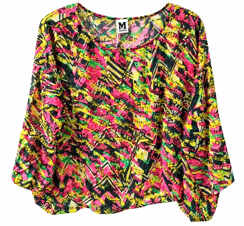 M. Missoni Womens Silk Abstract Top Blouse New